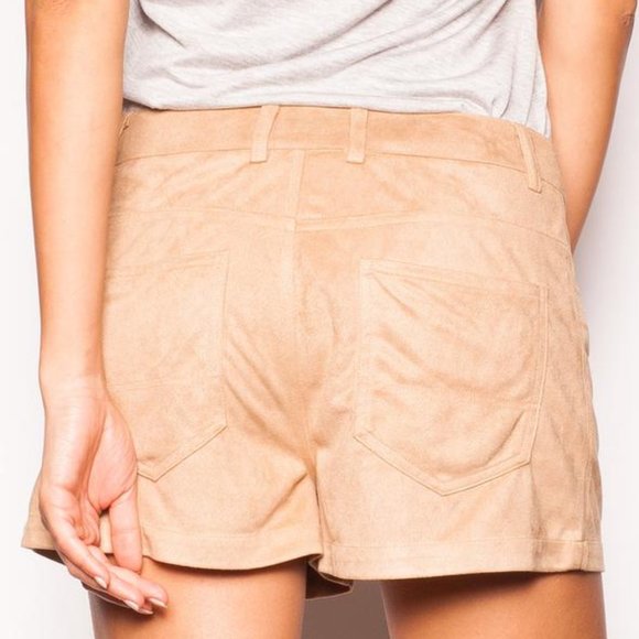 NWOT Pink Martini Camel Suede Shorts XS/M - Picture 4 of 6